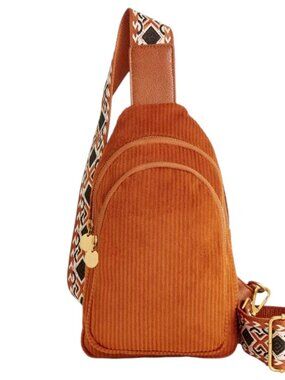 Patterned Web Strap Small Sling Backpack Utility Crossbody Travel Fanny